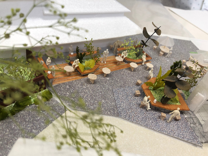 泉橋酒造　酒友館のテラス（照らす）席